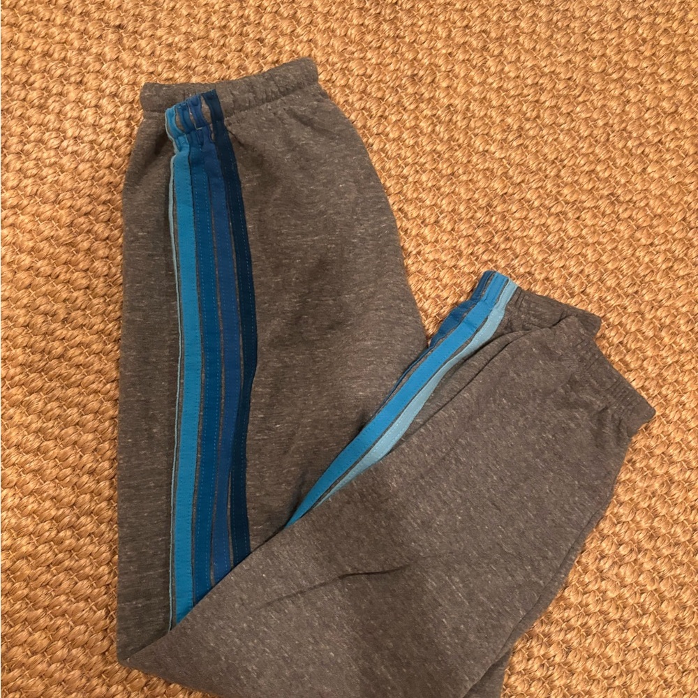 Aviator Nation Gray Joggers with Blue Stripes